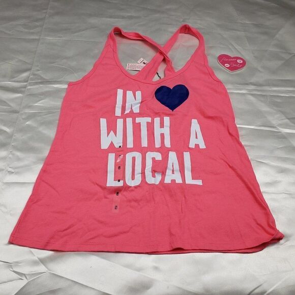 VS Pink Salmon Love with Local Tank Top Sleep XS - Picture 1 of 5